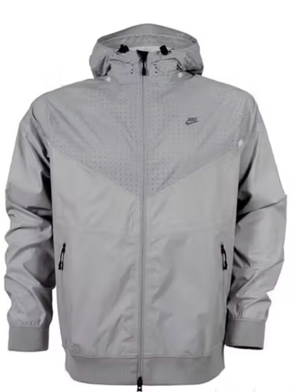 Nike Men’s Light Gray Hooded Windbreaker Jacket